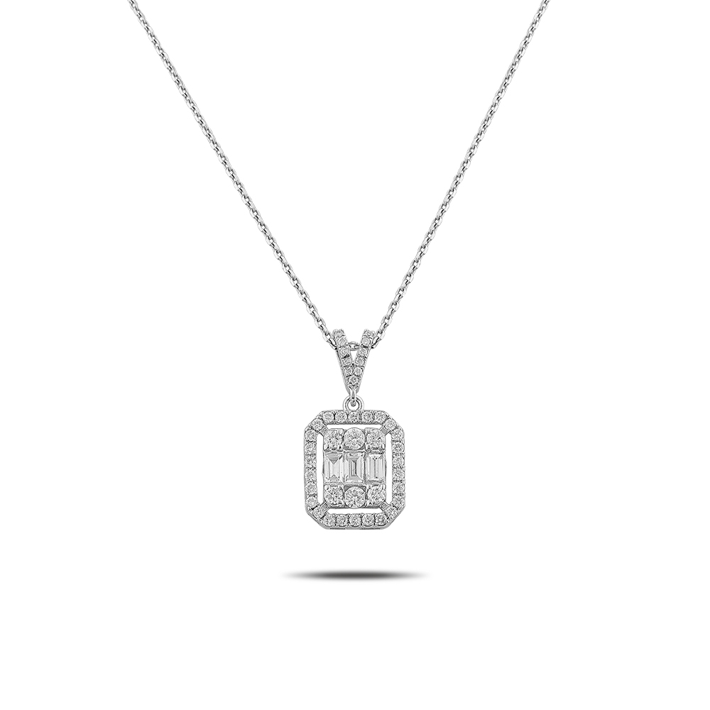 0,46 Karat Pırlantalı Baget Kolye